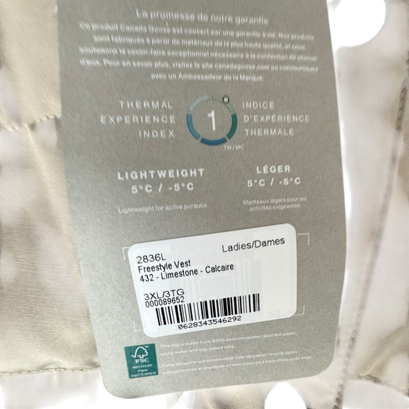 Canada Goose Freestyle Vest Limestone Women’s 3X $595 NWT - Picture 8 of 15